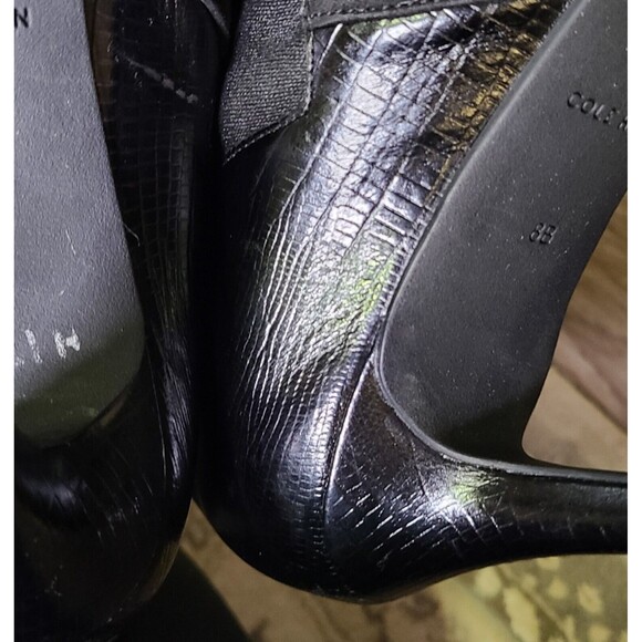 Cole Haan Maxfield Shootie ll Booties Womens Size 8B Black Suede/Reptile Leather - Picture 13 of 15